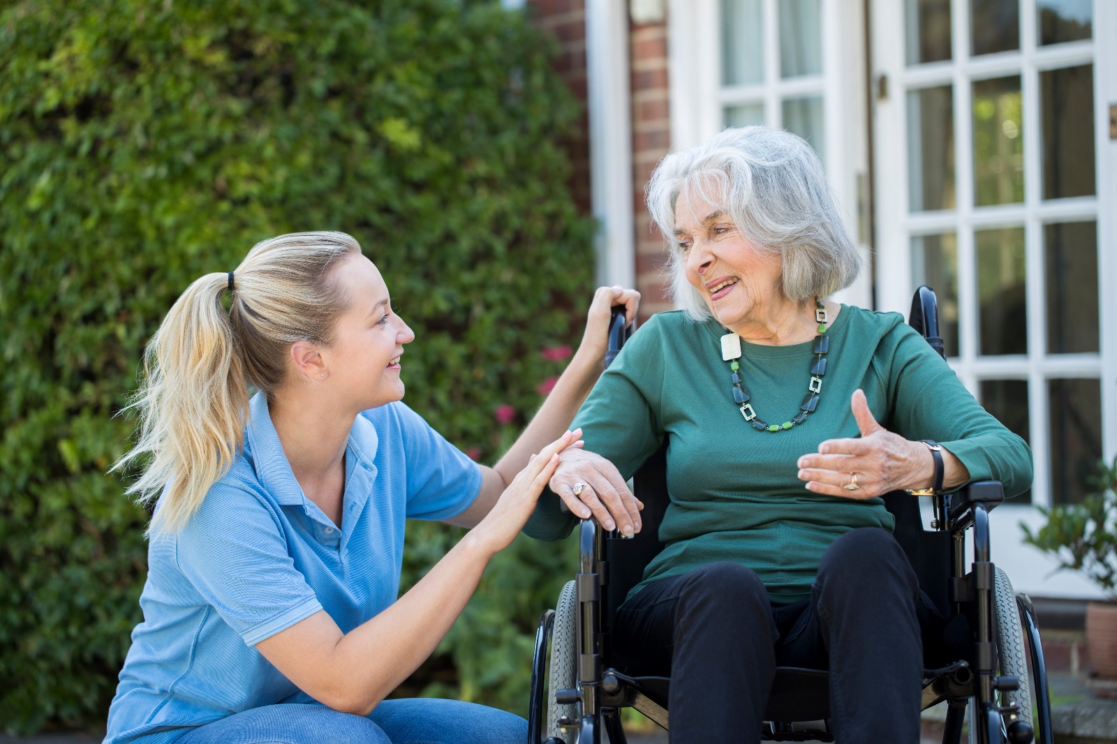 home care worker and aged woman